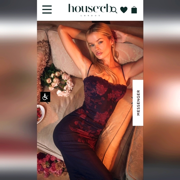 HOUSE of CB Azia This is the genuine, famous floral corset-back dress worn once - Picture 3 of 17